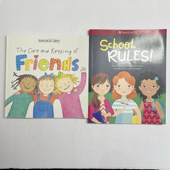 Set of 2 American Girl Books The Care and Keeping of Friends and School Rules - Picture 1 of 11